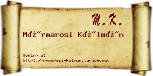 Mármarosi Kálmán névjegykártya
